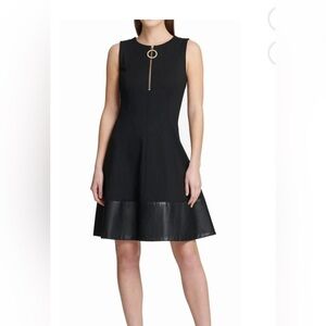DKNY Black Mini Dress with Gold Accent